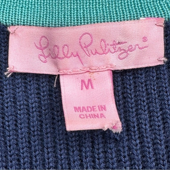 LILLY PULITZER Gabriella Sweater Dress Ribbed Merino Wool Size Medium - Picture 4 of 8